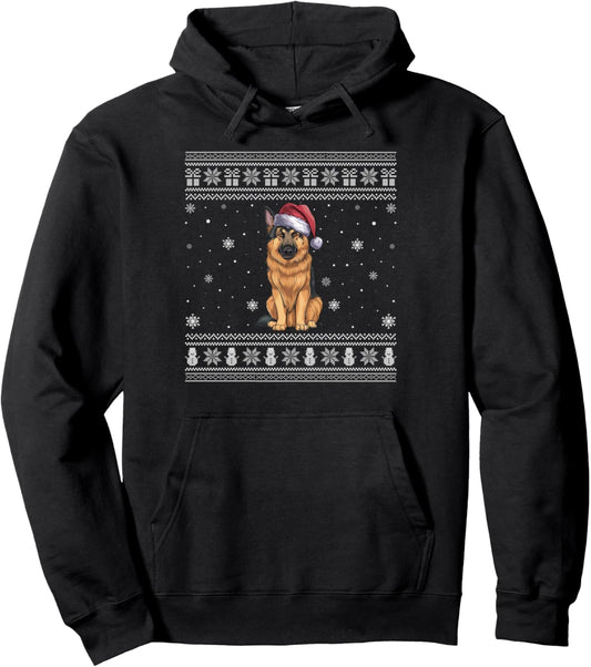 German Shepherd Dog Lovers Men Women Santa Ugly Xmas Sweater Pullover Hoodie