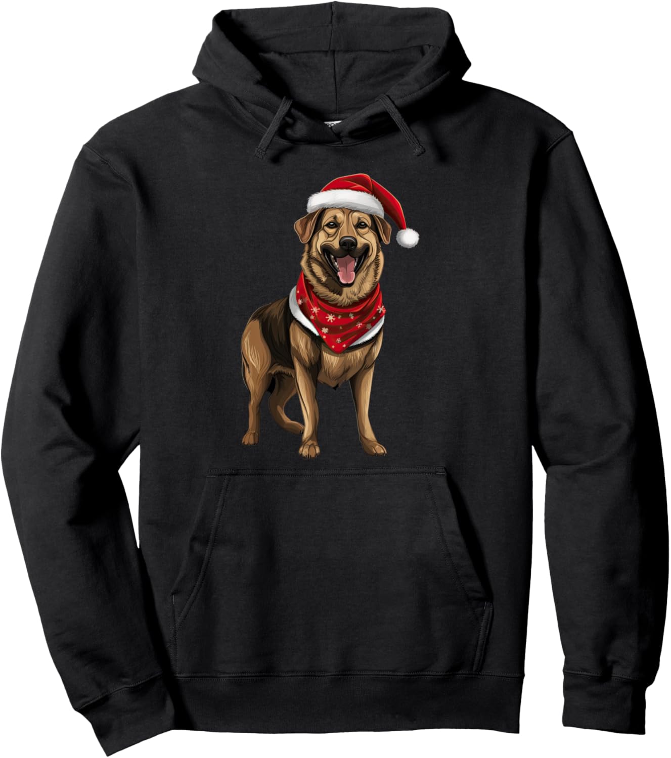 German Shepherd Dog Santa Claus Hat Christmas Pajama Pullover Hoodie