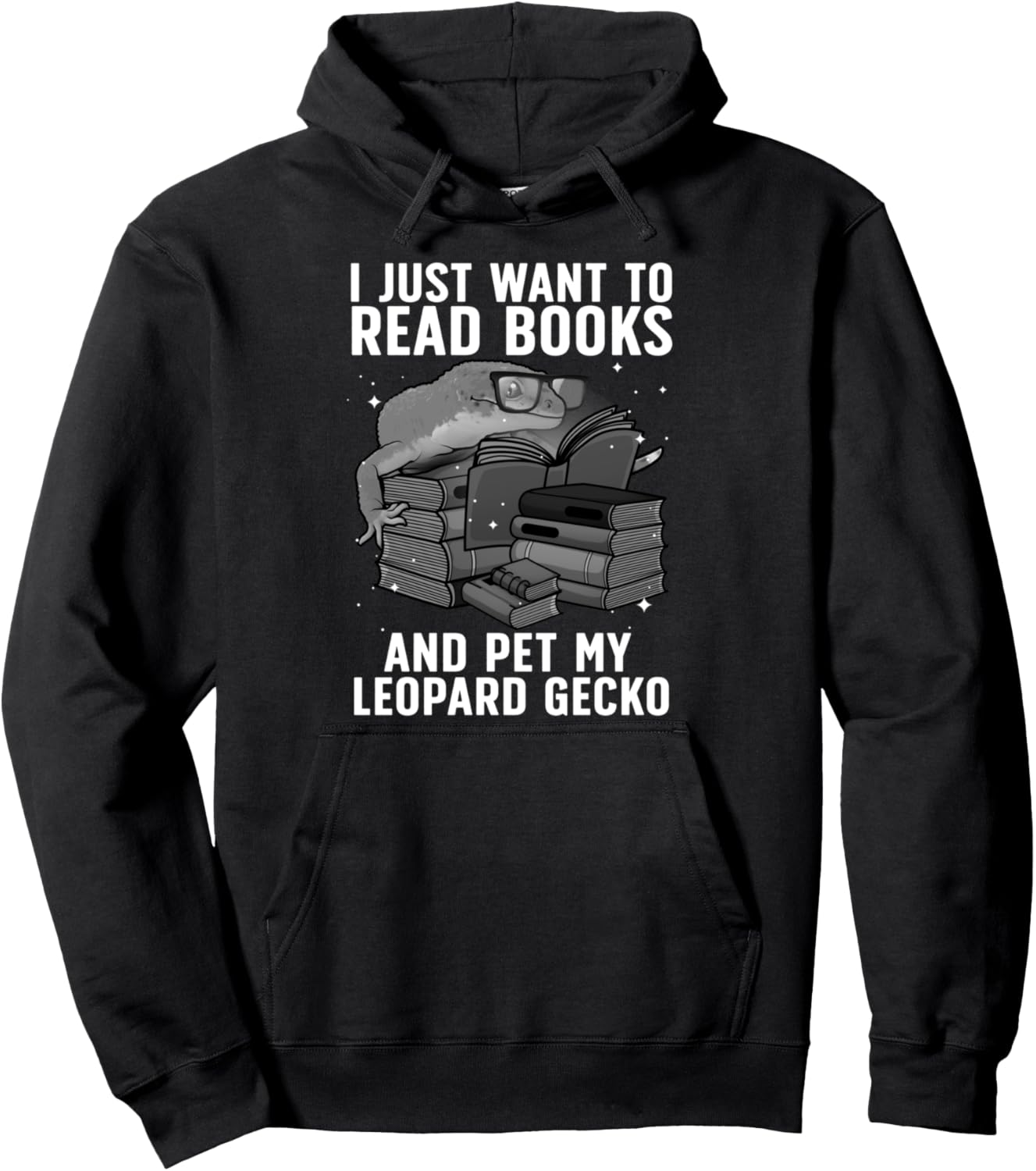 Cool Books For Men Women Leopard Gecko Book Pet Lover Reader Pullover Hoodie