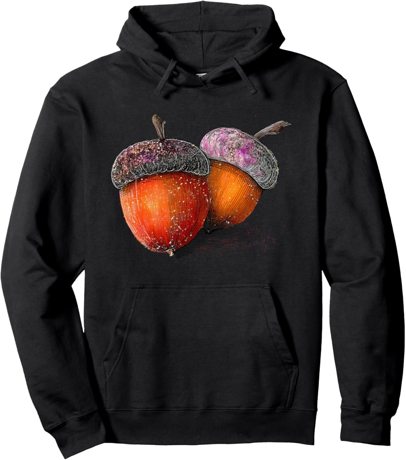 Acorn Autumn Fall Family Leaves Cozy Season Thanksgiving Fun Pullover Hoodie