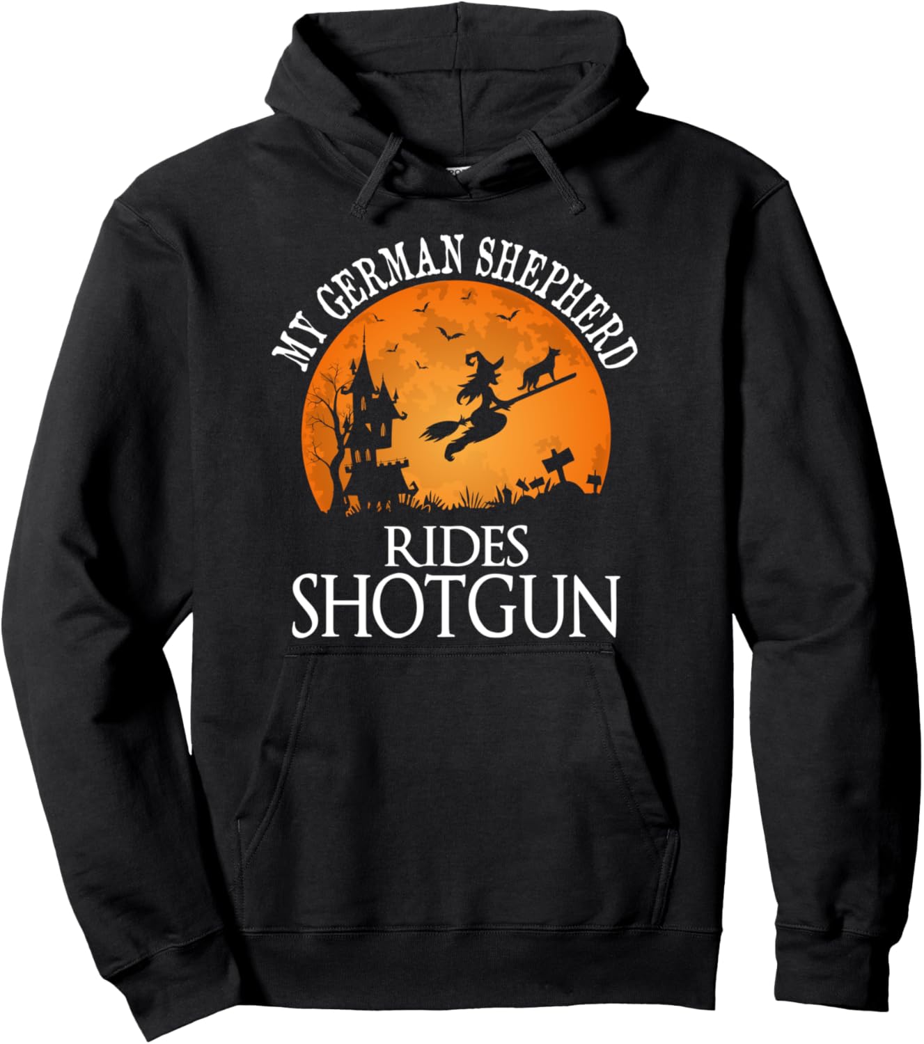 German Shepherd Rides Shotgun Dog Lover Party Pullover Hoodie