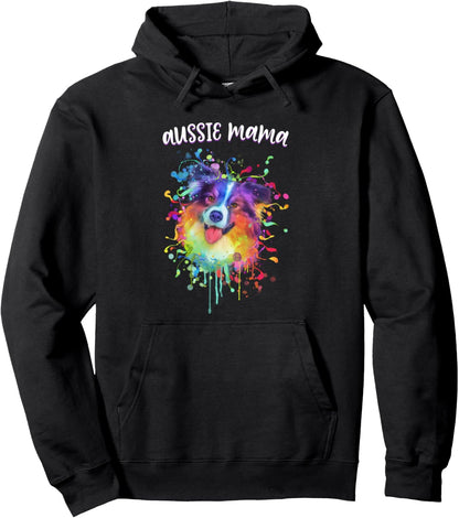 Aussie Mama Australian Shepherd Dog Mom Australian Shepard Pullover Hoodie