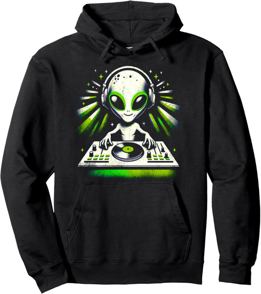 Alien DJ Music Mixer Fun Extraterrestrial Music Lover Shirt Pullover Hoodie
