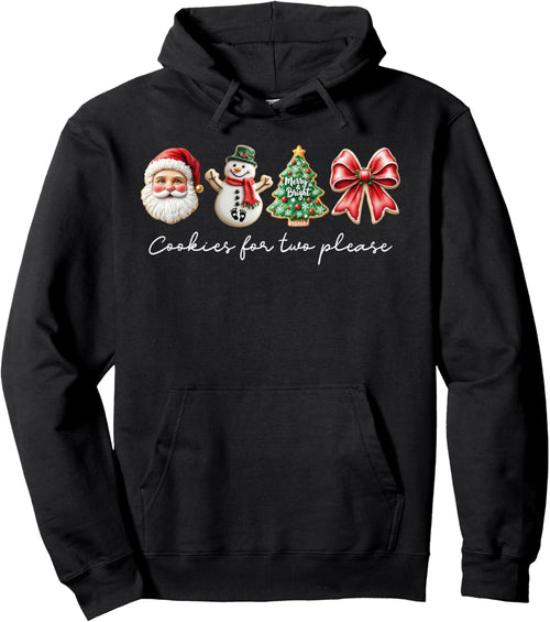 Cookies For Two Please Christmas Pregnancy Announcement Xmas Pullover Hoodie