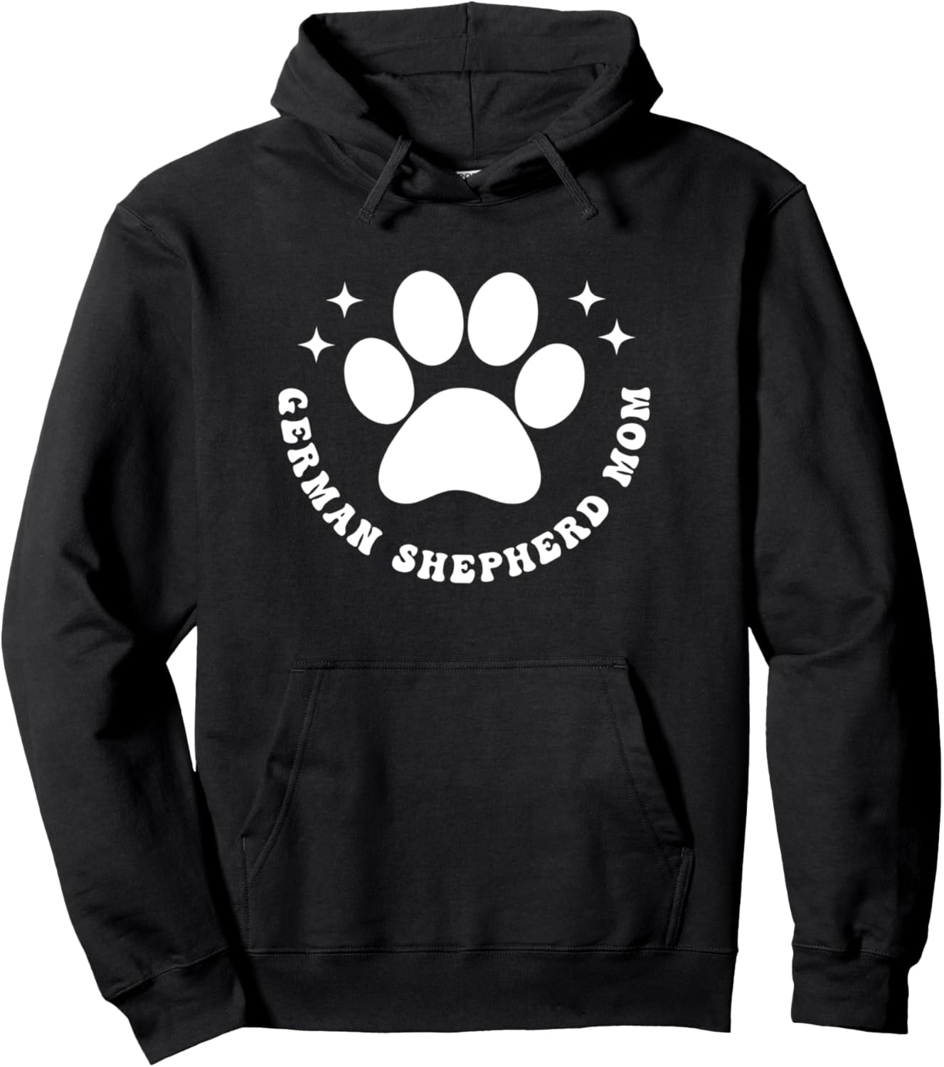 German Shepherd Mom Fur Mama Retro Groovy Dog Paw Pullover Hoodie