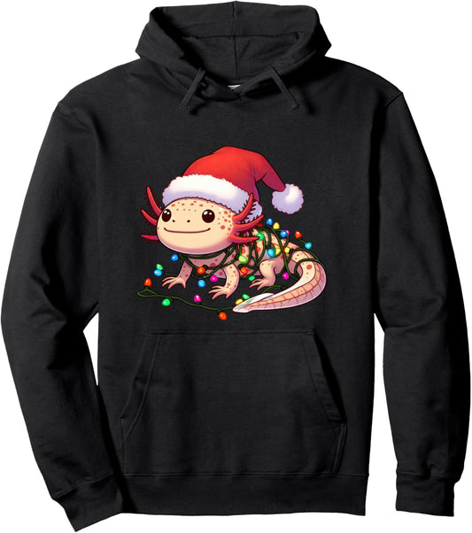 Anime Axolotl Cute Funny Christmas Axolotl Pullover Hoodie