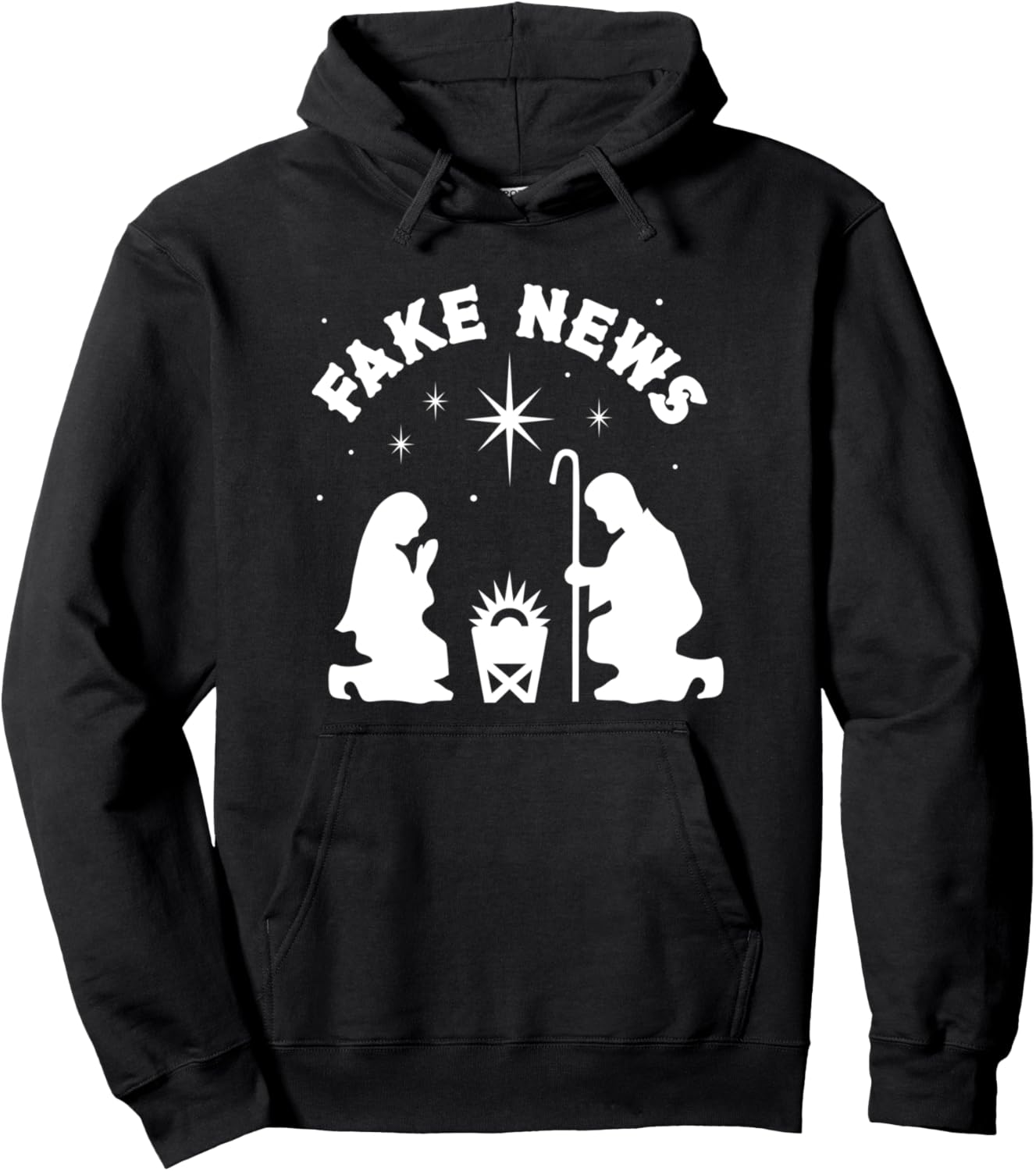 Atheist Christmas Fake News Nativity Scene Anti Xmas Pullover Hoodie