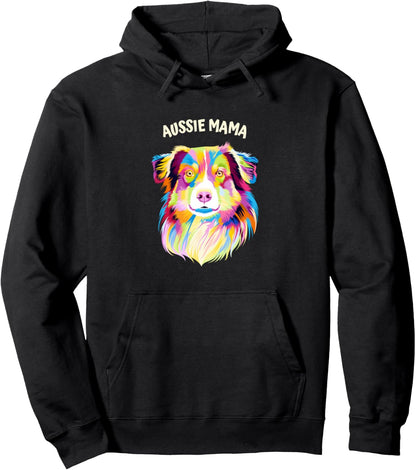 Aussie Mama Australian Shepherd Dog Mom Australian Shepard Pullover Hoodie