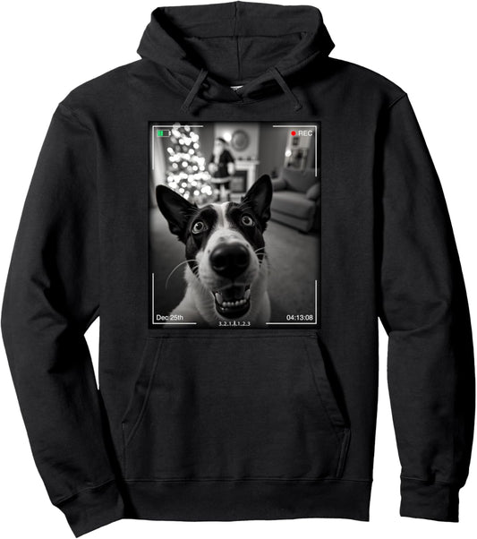 Australian Cattle Dog Catches Santa On Camera Xmas Pullover Hoodie
