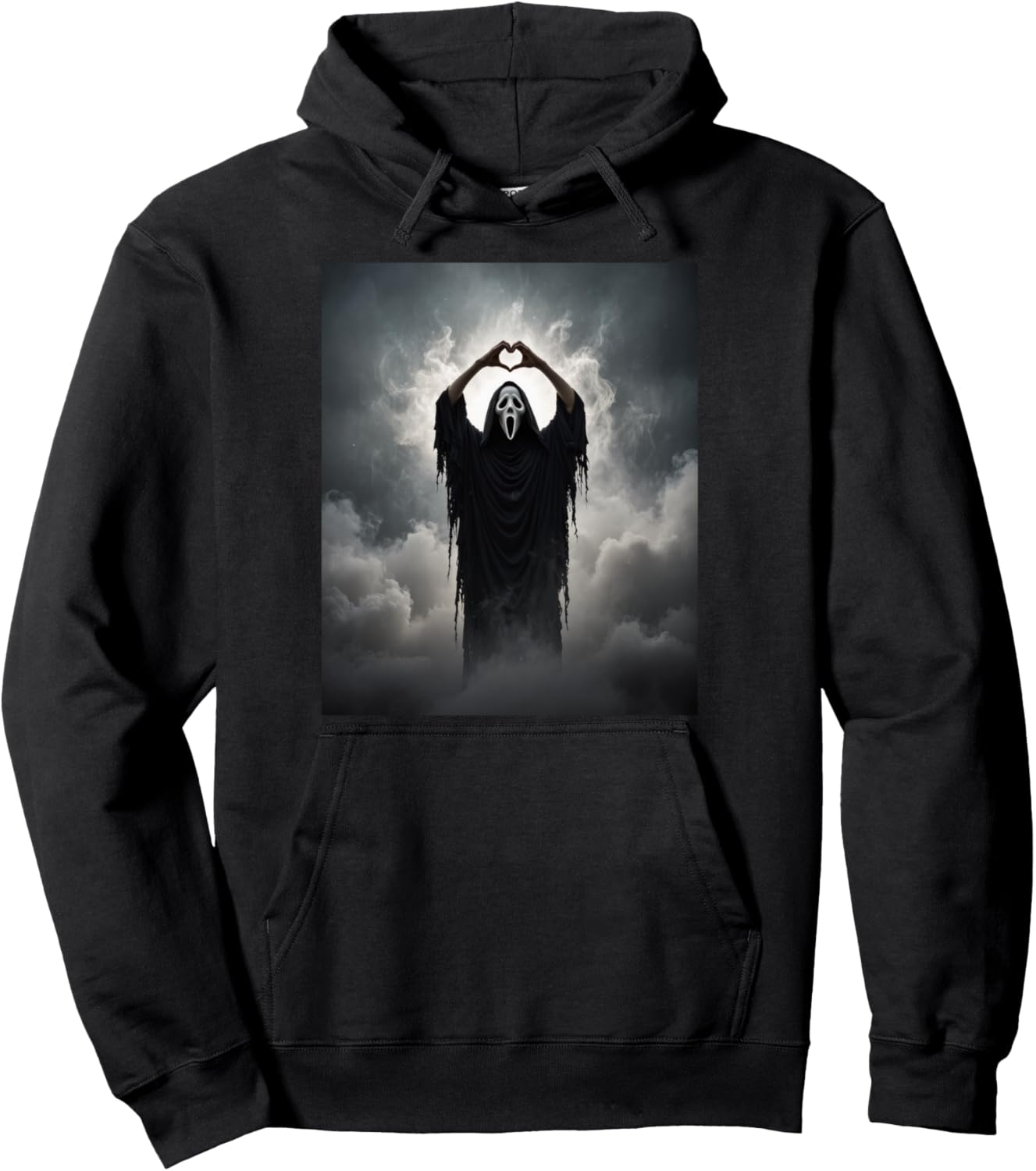 Ghost Heart Hands Scary Face Horror Poster Halloween 2025 Pullover Hoodie