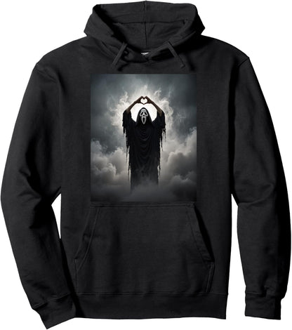 Ghost Heart Hands Scary Face Horror Poster Halloween 2025 Pullover Hoodie