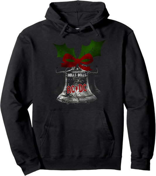 ACDC Hells Bells Christmas Rock n Roll Music Band Merch Pullover Hoodie