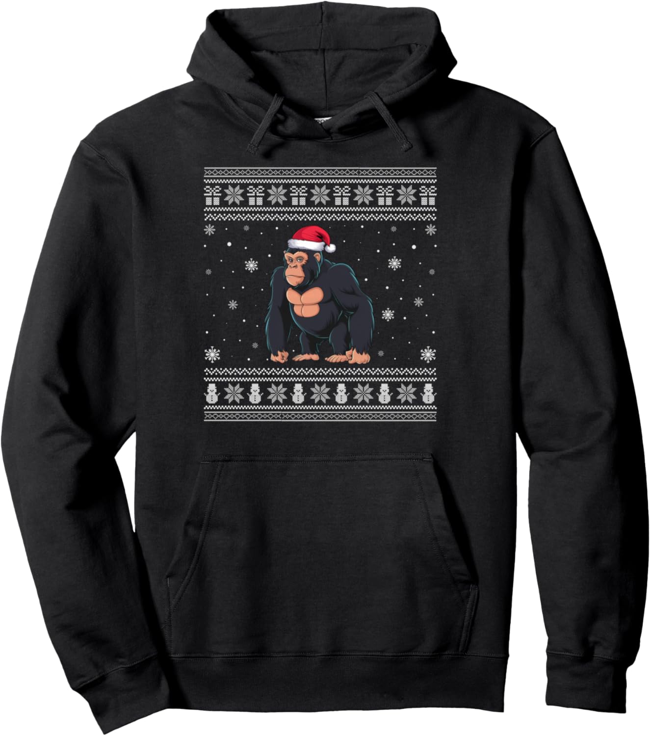 Ape Lovers Men Women Santa Ugly Xmas Sweater Pullover Hoodie