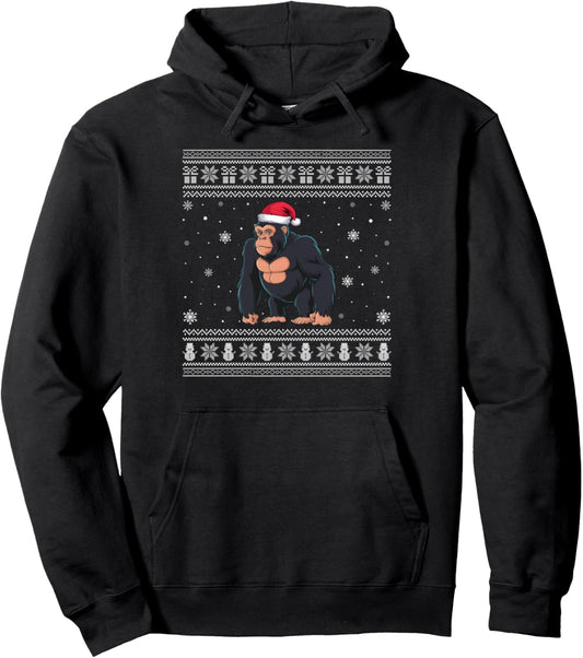 Ape Lovers Men Women Santa Ugly Xmas Sweater Pullover Hoodie