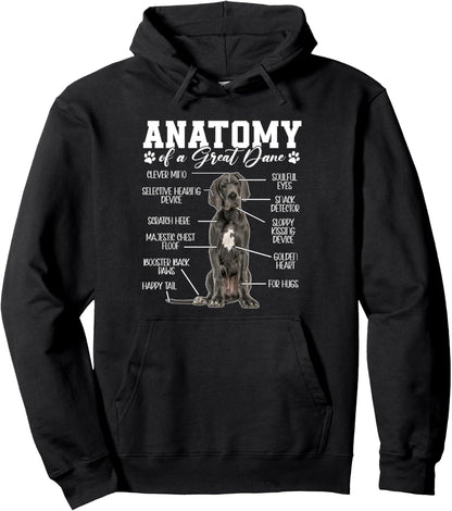 Anatomy Of A Great Dane Funny Cute Dog Mom Dad Pullover Hoodie