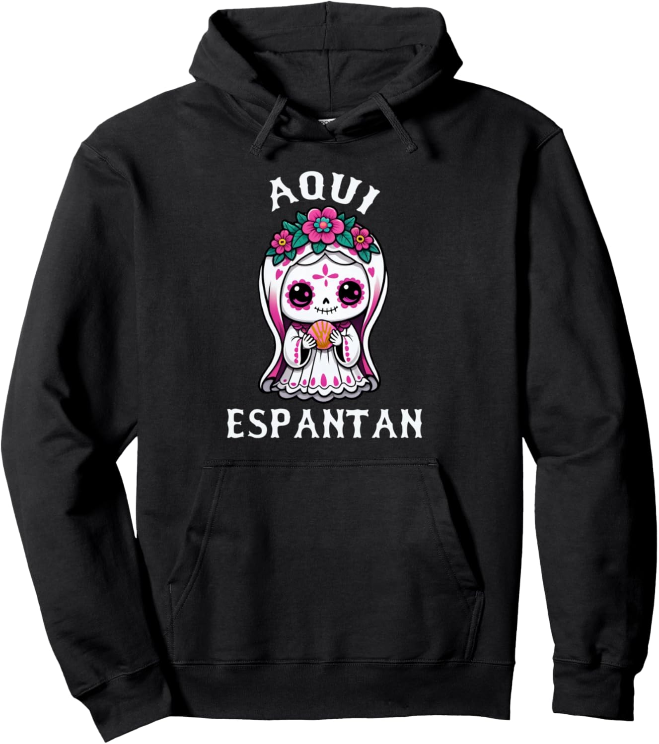 Aqui Espantan Ghost Pan Dulce Spanish Halloween Mexican Pullover Hoodie