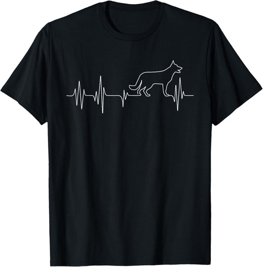 German Shepherd Pulse Heartbeat - Dog Lover Pet Owner T-Shirt
