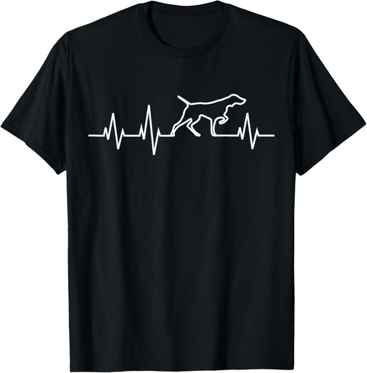 German Shorthaired Pointer Dog Heartbeat GSP Breed Lover T-Shirt