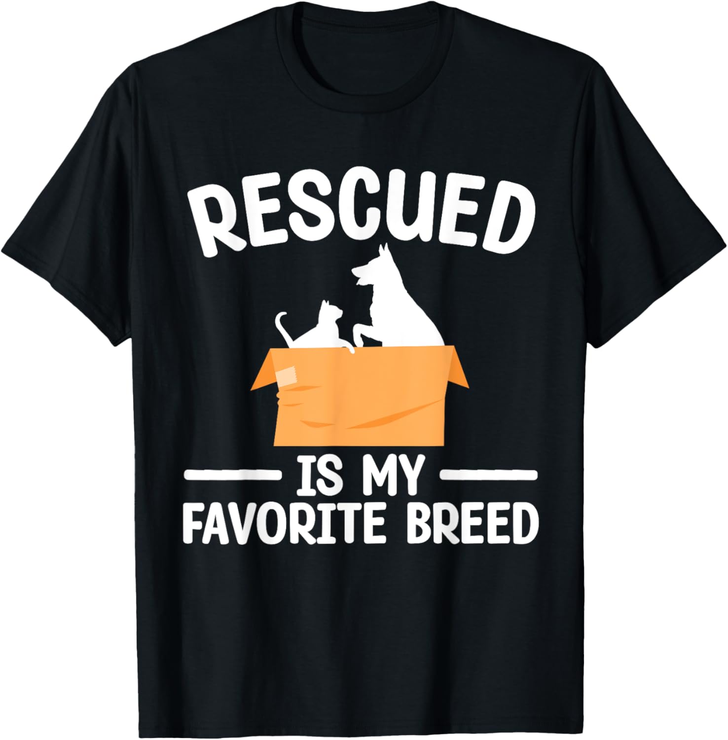Animal Rescue Art For Men Women Dog Cat Pet Rescuer Lover T-Shirt