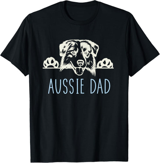 Aussie Dad with Australian Shepherd Dog T-Shirt
