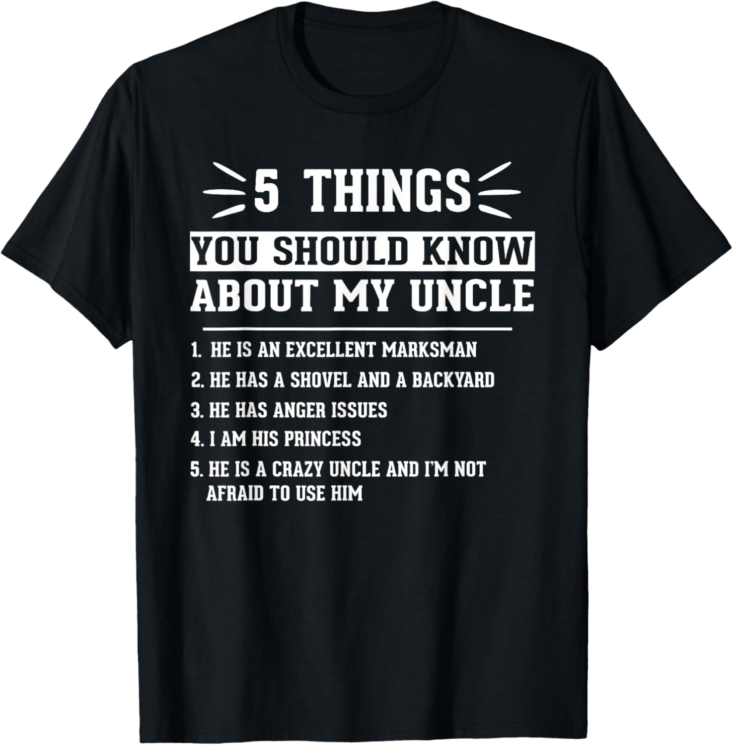 5 Things You Should Know About Uncle Funny Cute Uncle Niece T-Shirt