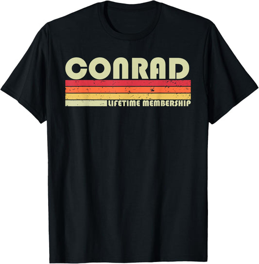 CONRAD Surname Funny Retro Vintage 80s 90s Birthday Reunion T-Shirt