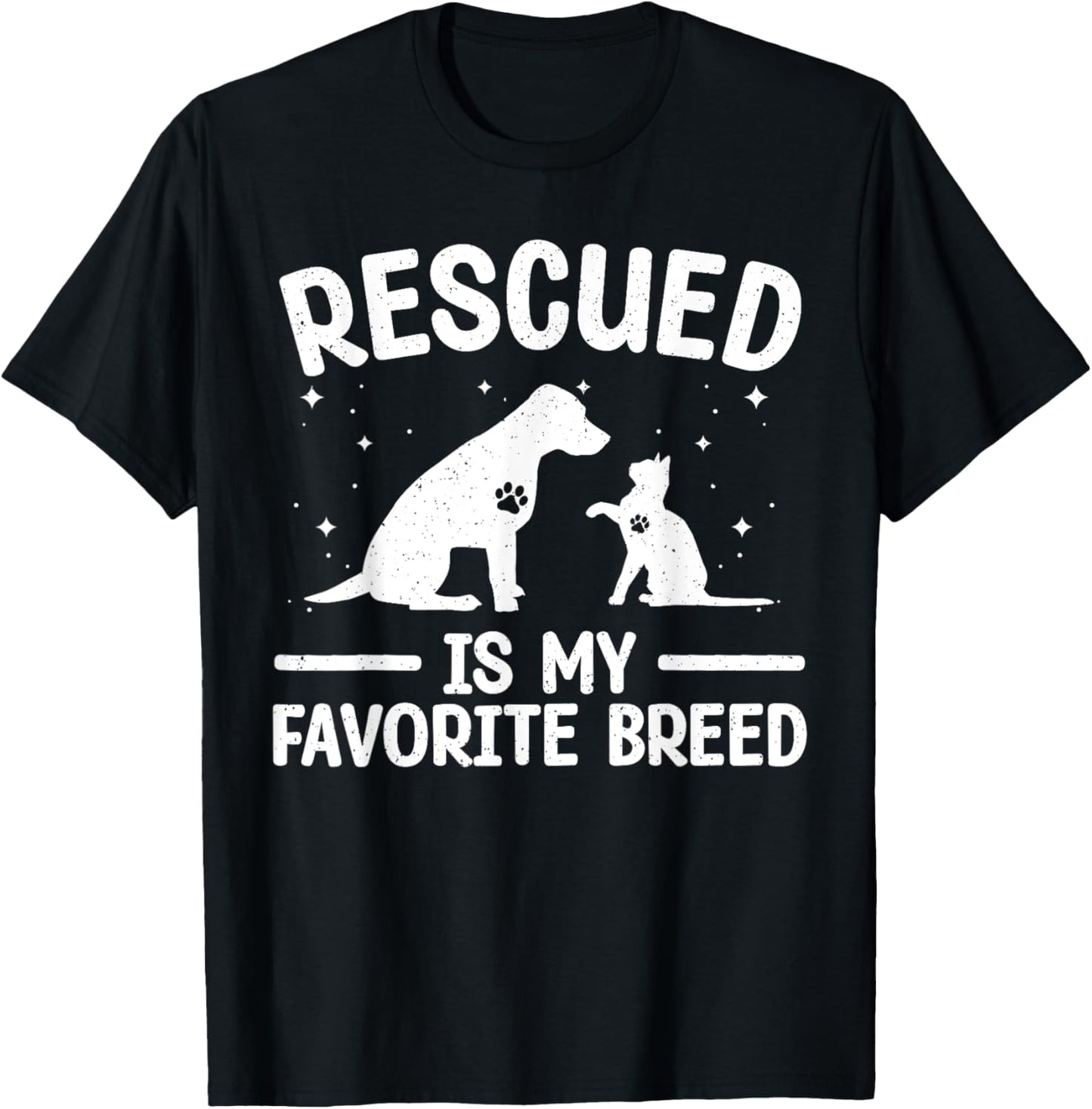 Animal Rescue Art For Men Women Dog Cat Pet Rescuer Lover T-Shirt