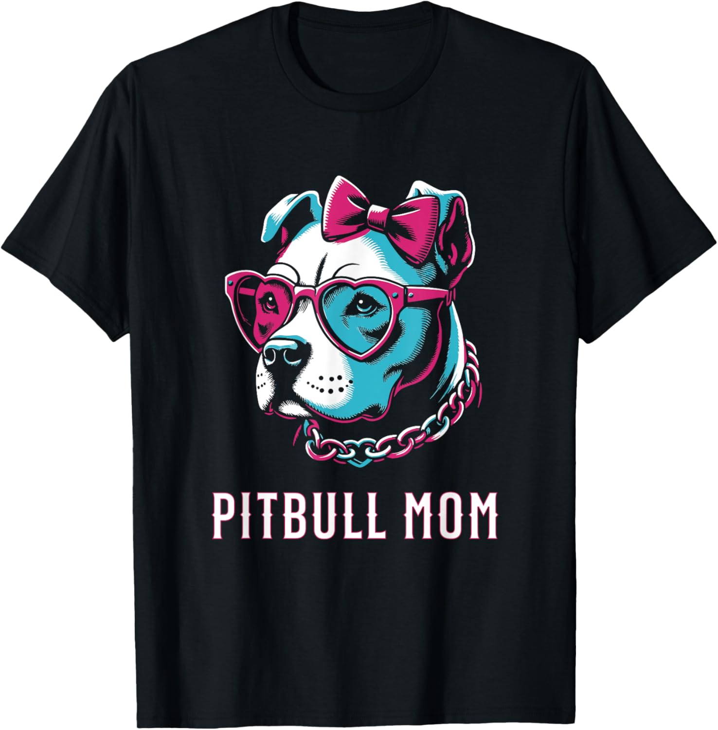 American Pitbull Terrier Mom Dog Heart Graphic Design T-Shirt
