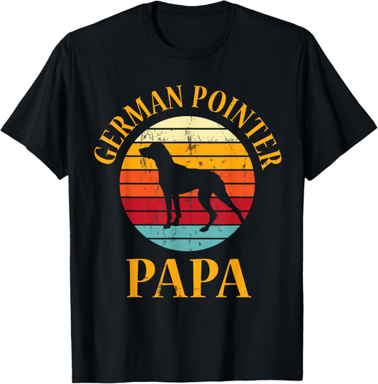 German Shorthaired Pointer Papa Gift Pet Owner Retro Dog Dad T-Shirt