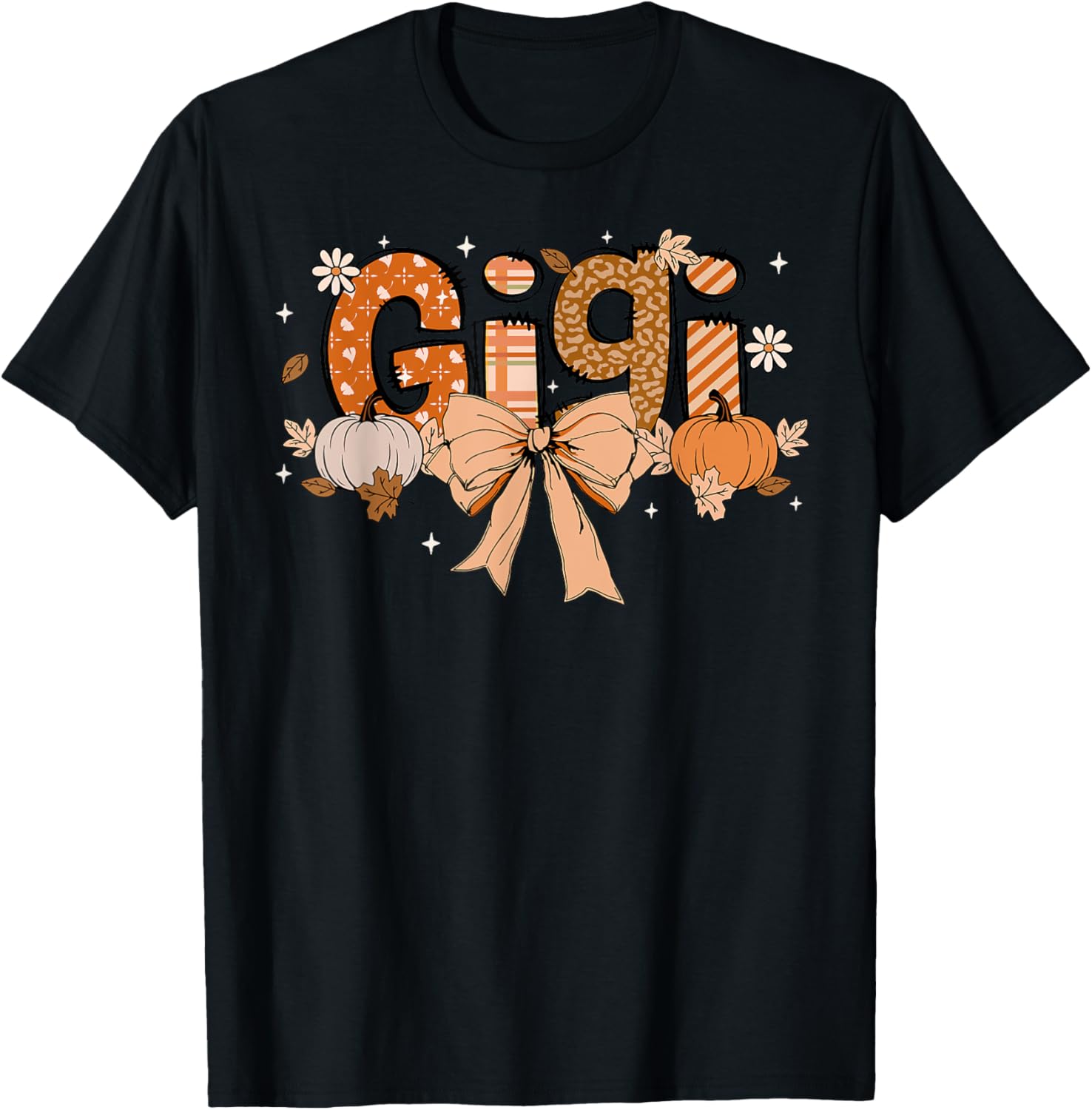 Gigi Pumpkin Fall Coquette Bow Thanksgiving Mom Women T-Shirt