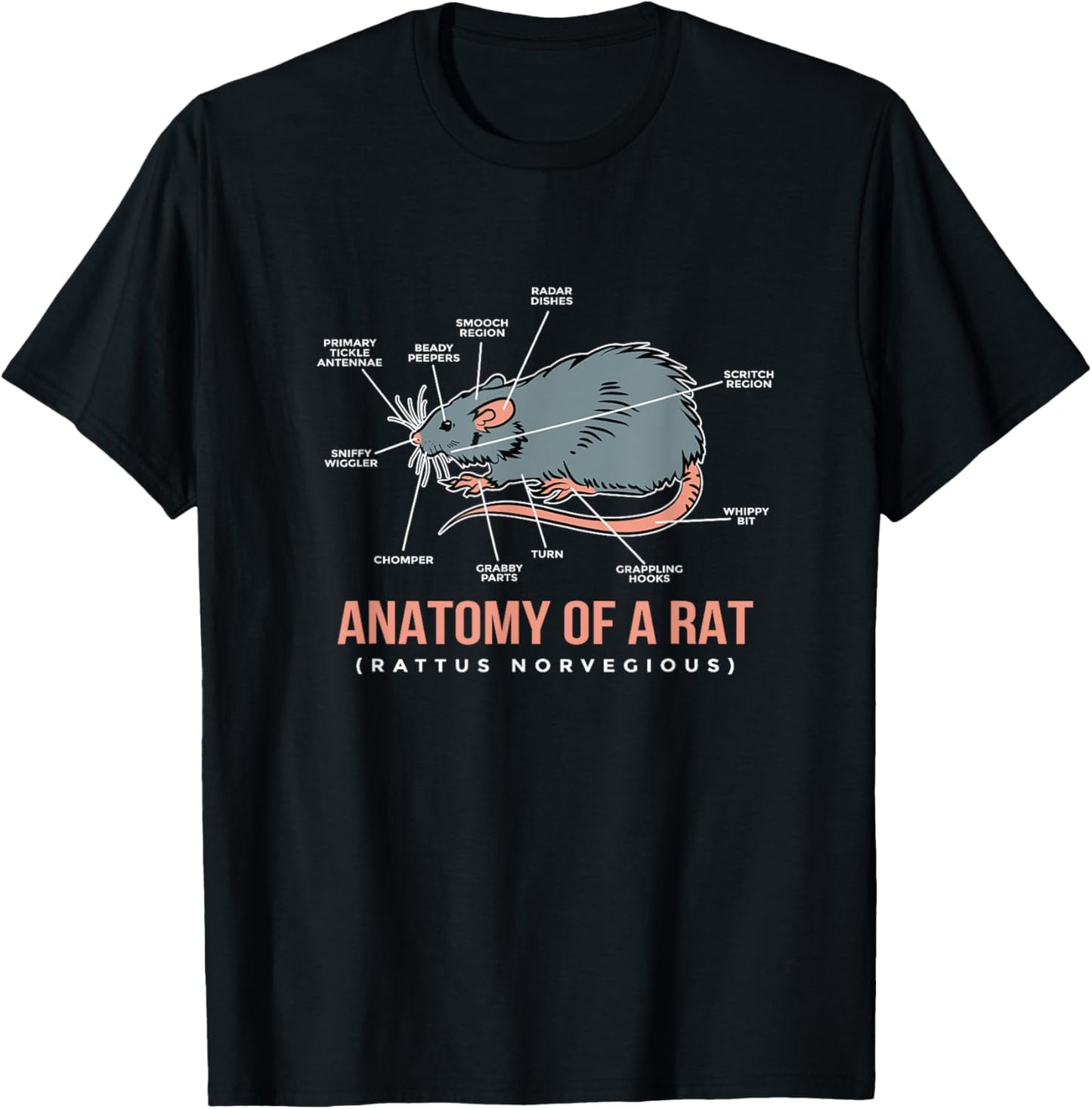 Anatomy of Rat T-shirt for rat lovers and pet rat owners T-Shirt