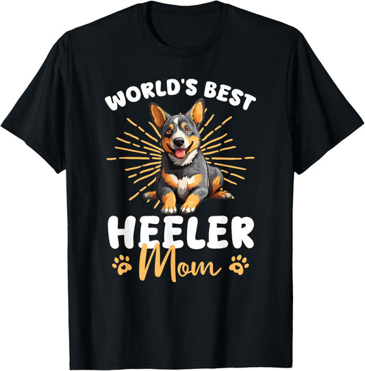 Australian Cattle Dog Groovy World's Best Heeler Mom T-Shirt