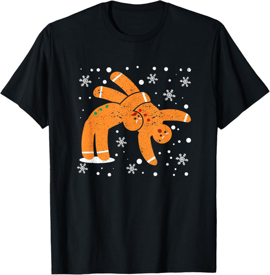 Gingerbread Man Cookies Christmas Funny Fighting Wrestling T-Shirt
