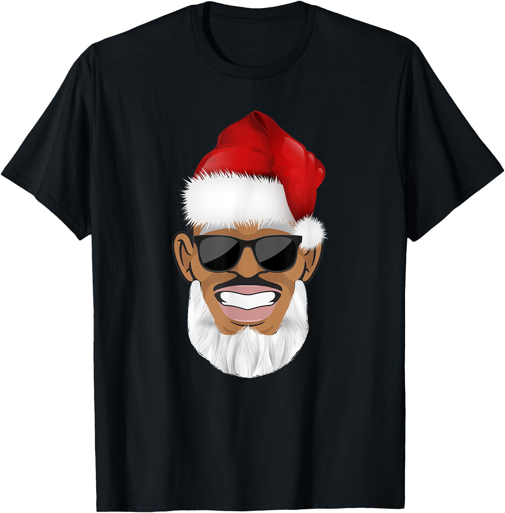 Cool Black Hip Hop African American Santa Claus Xmas Tee