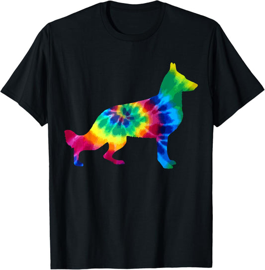 German Shepherd Tie Dye Vintage Hippie Dog Mom Dad T-Shirt
