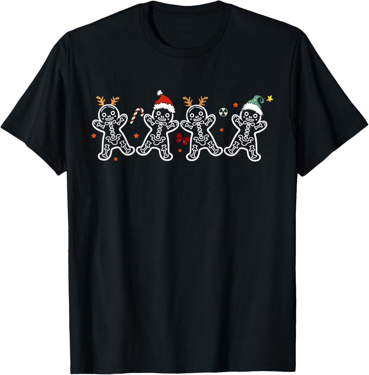 Gingerbread Skeleton Christmas Radiology Shir Xray Tech T-Shirt
