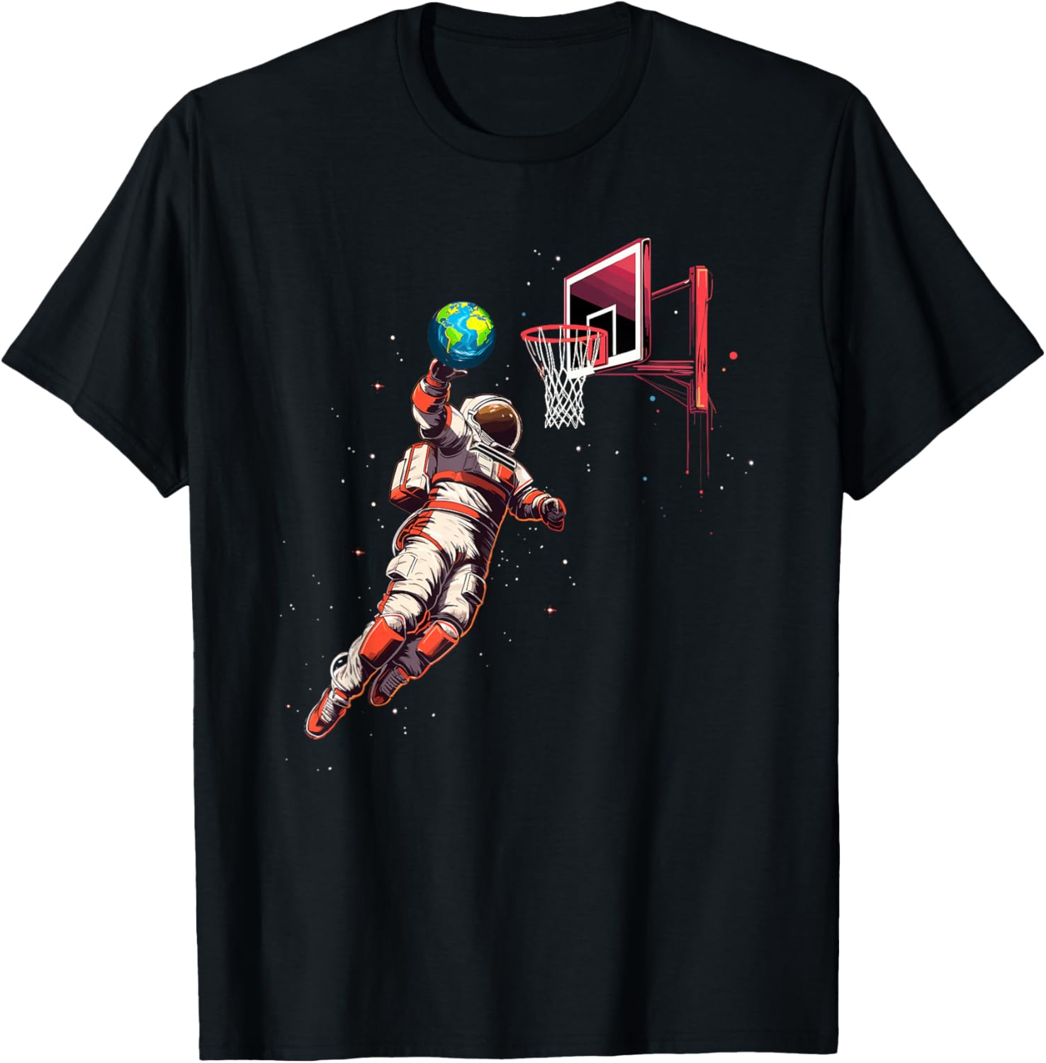 Astronaut Basketball Outer Space Gifts Men Kids Women Space T-Shirt