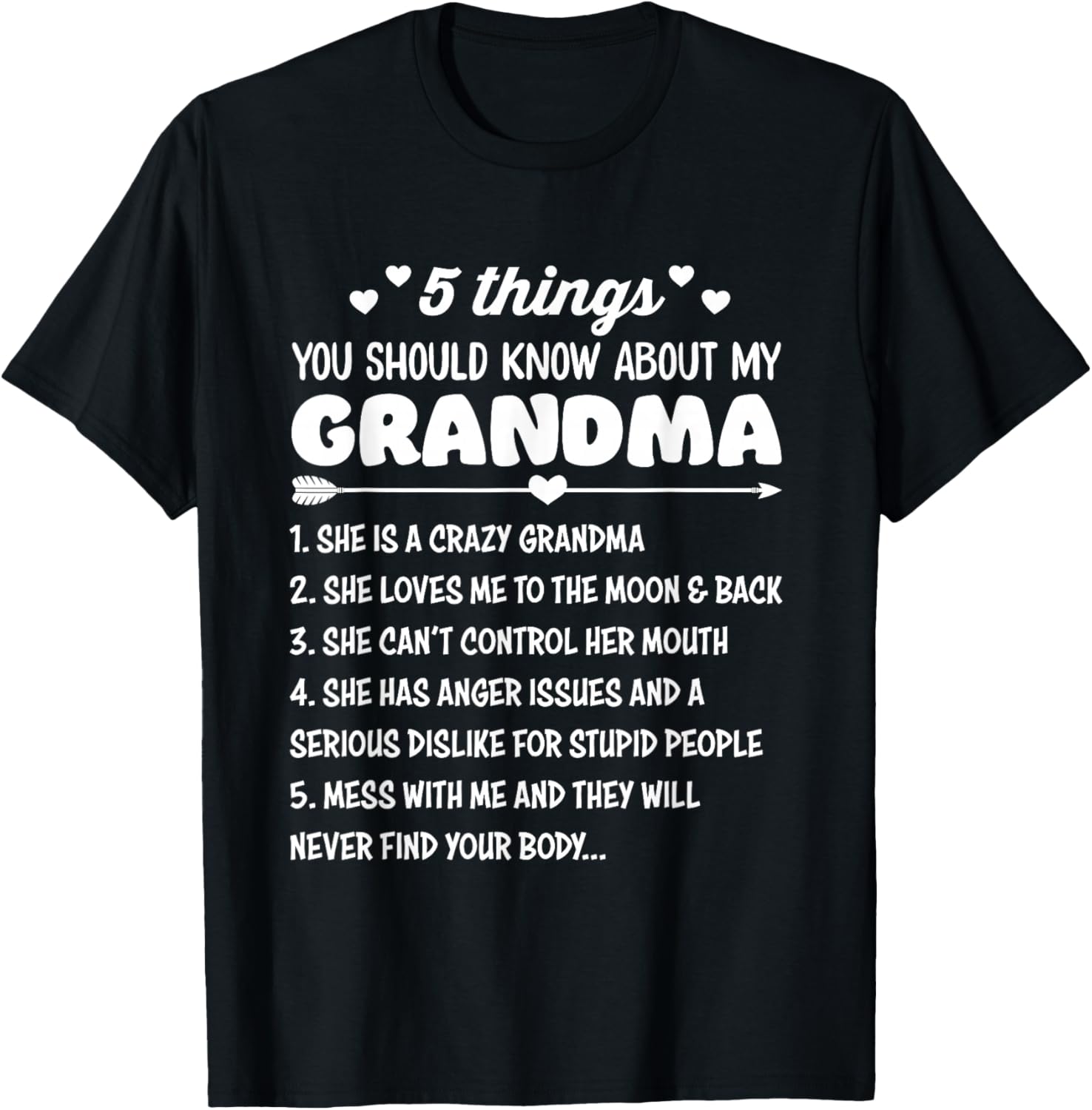 5 Things You Should Know About My Grandma | Funny Grandma T-Shirt