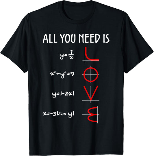 All You Need Is Love Math Vertical T-Shirt