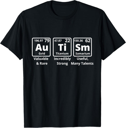 Autism Awareness Women Men Kids Elements Periodic Table ASD T-Shirt