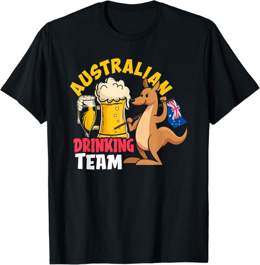 Australian Drinking Beer Team Funny Australia Day T-Shirt