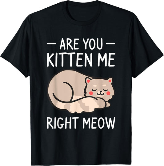 Are You Kitten Me Right Meow Cat Cats Animal Lover T-Shirt