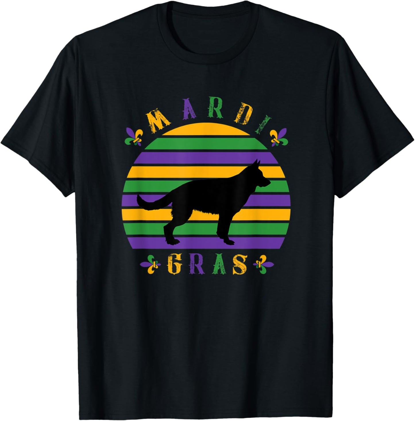 German Shepherd Mardi Gras Pet Dog Lover Mom Women Gift T-Shirt
