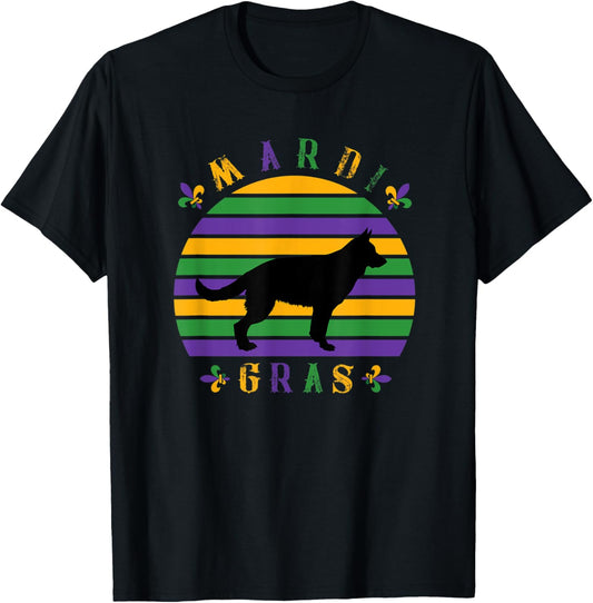 German Shepherd Mardi Gras Pet Dog Lover Mom Women Gift T-Shirt