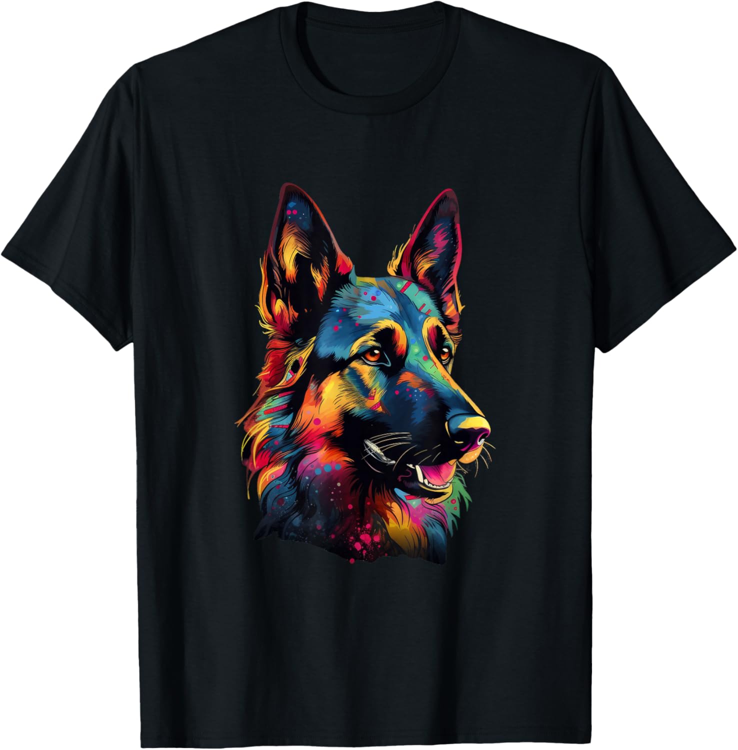 German Shepherd Lover Colorful Pop Art German Shepherd T-Shirt