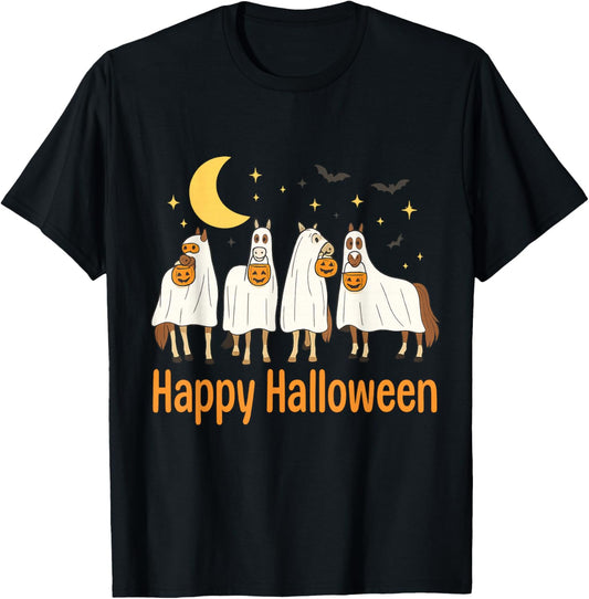 Ghost Horse Happy Halloween Spooky Season T-Shirt