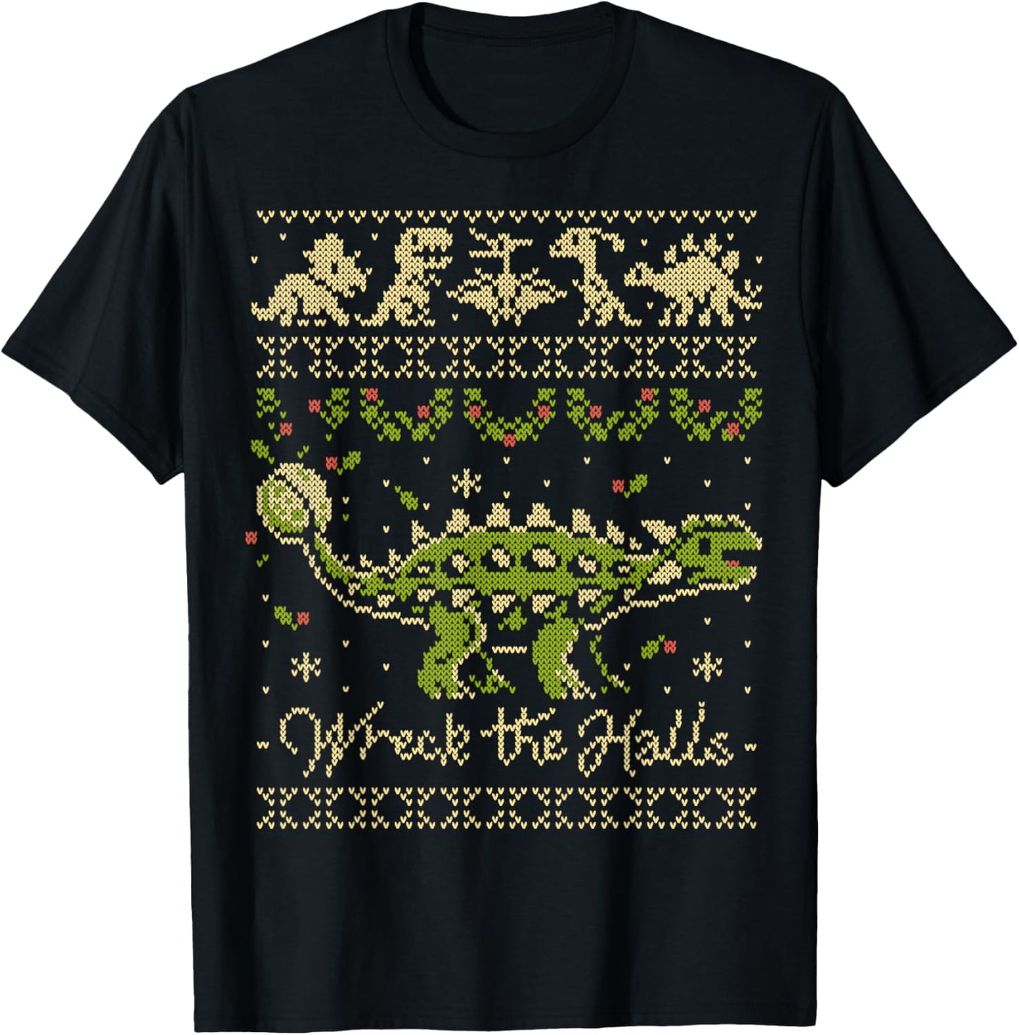 Ankylosaurus Dinosaur Christmas Sweater T-Shirt