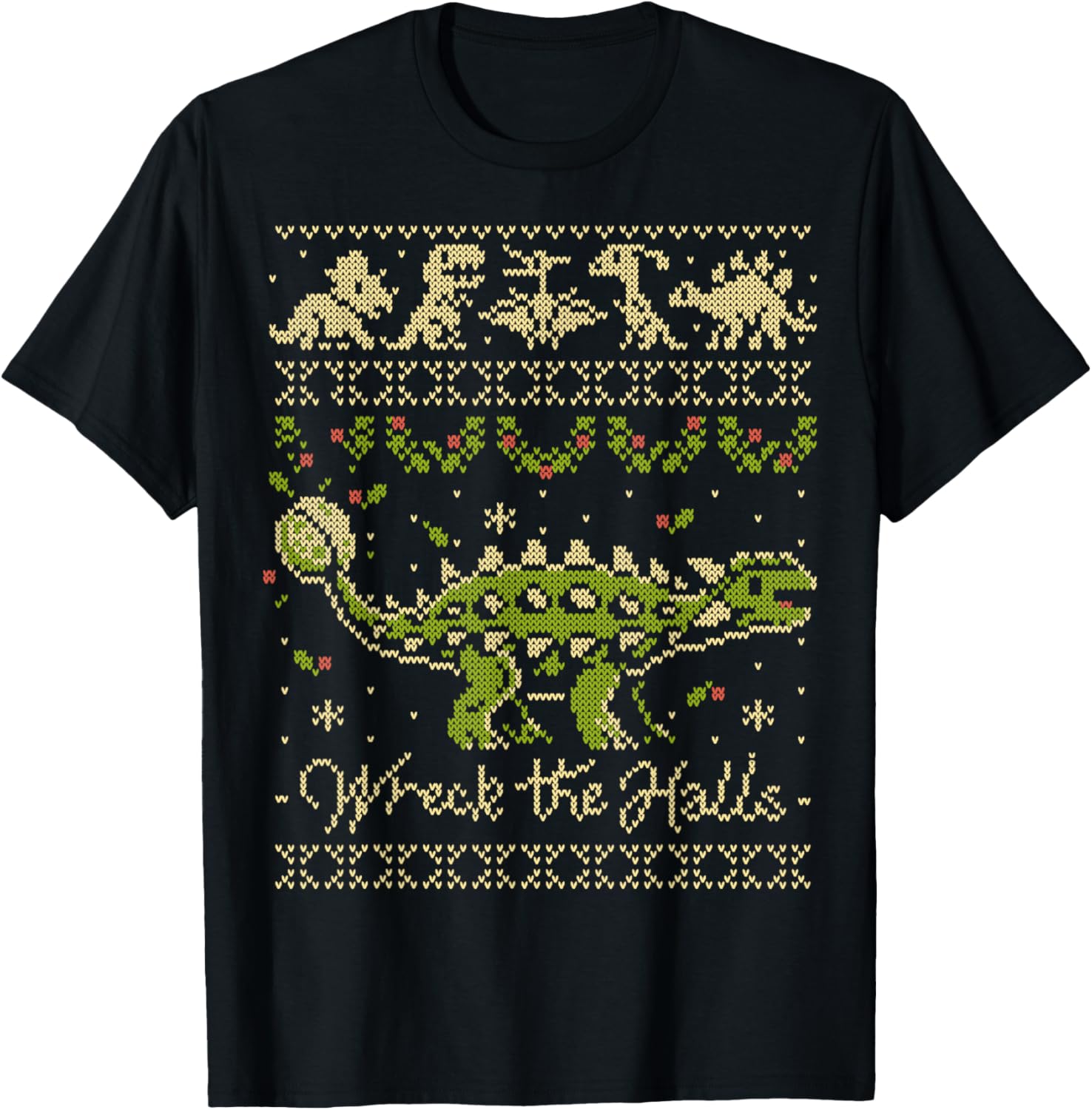 Ankylosaurus Dinosaur Christmas Sweater T-Shirt