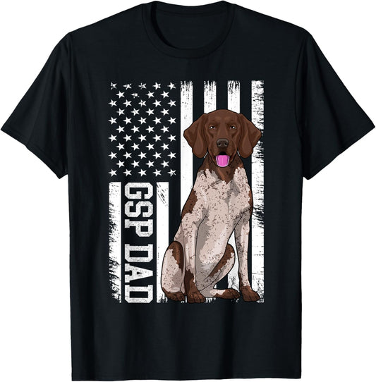 German Shorthair Pointer Dad Apparel GSP Dog Lovers for Men T-Shirt