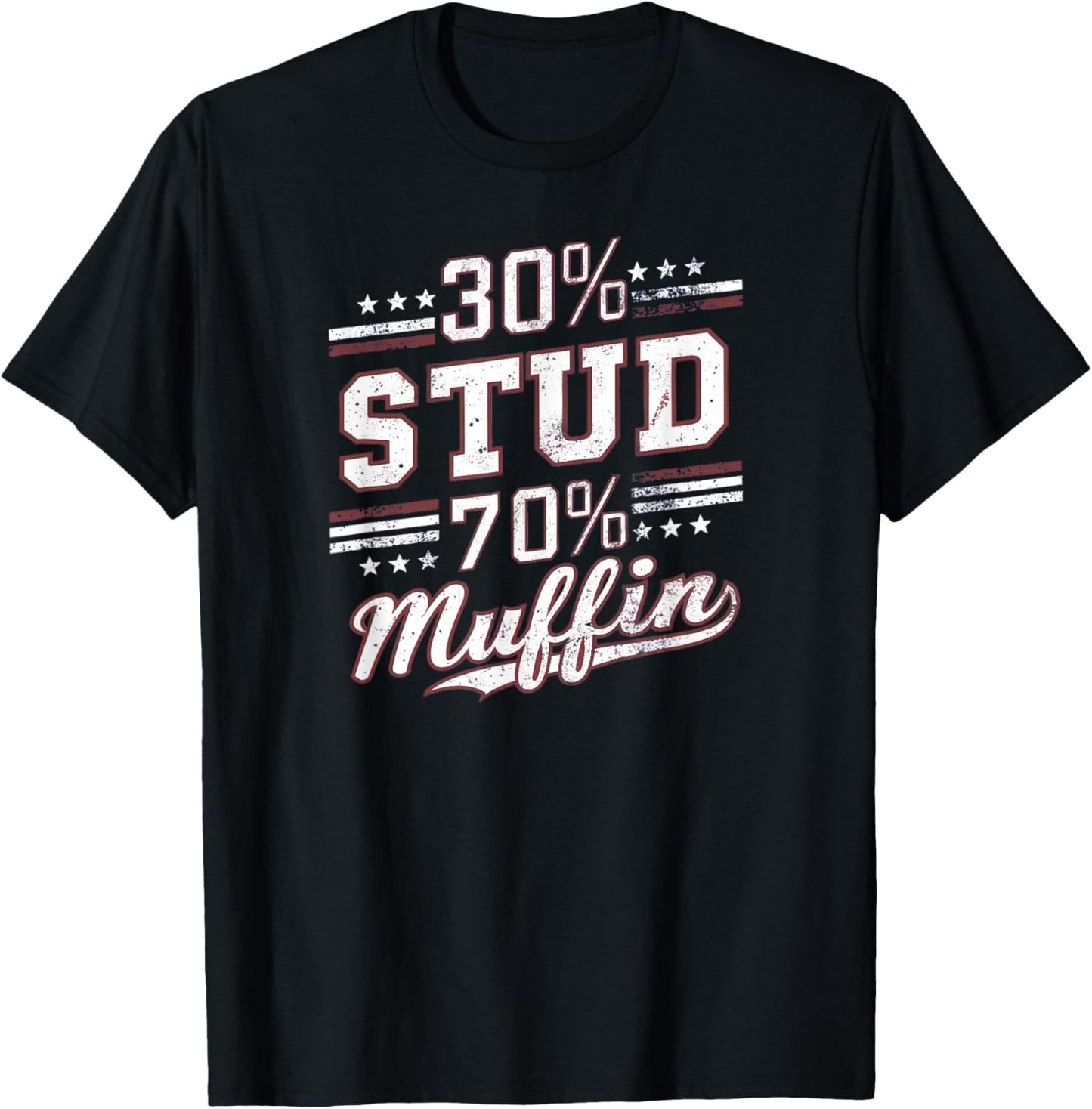 30% Stud 70% Muffin Vintage Retro Funny Joke Sarcasm T-Shirt